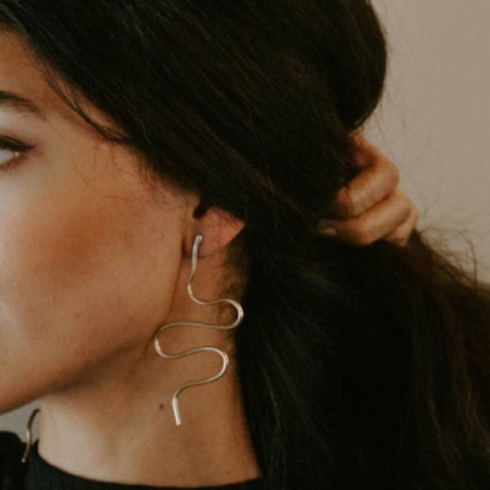 Handmade Brass Earrings w/ sterling silver post